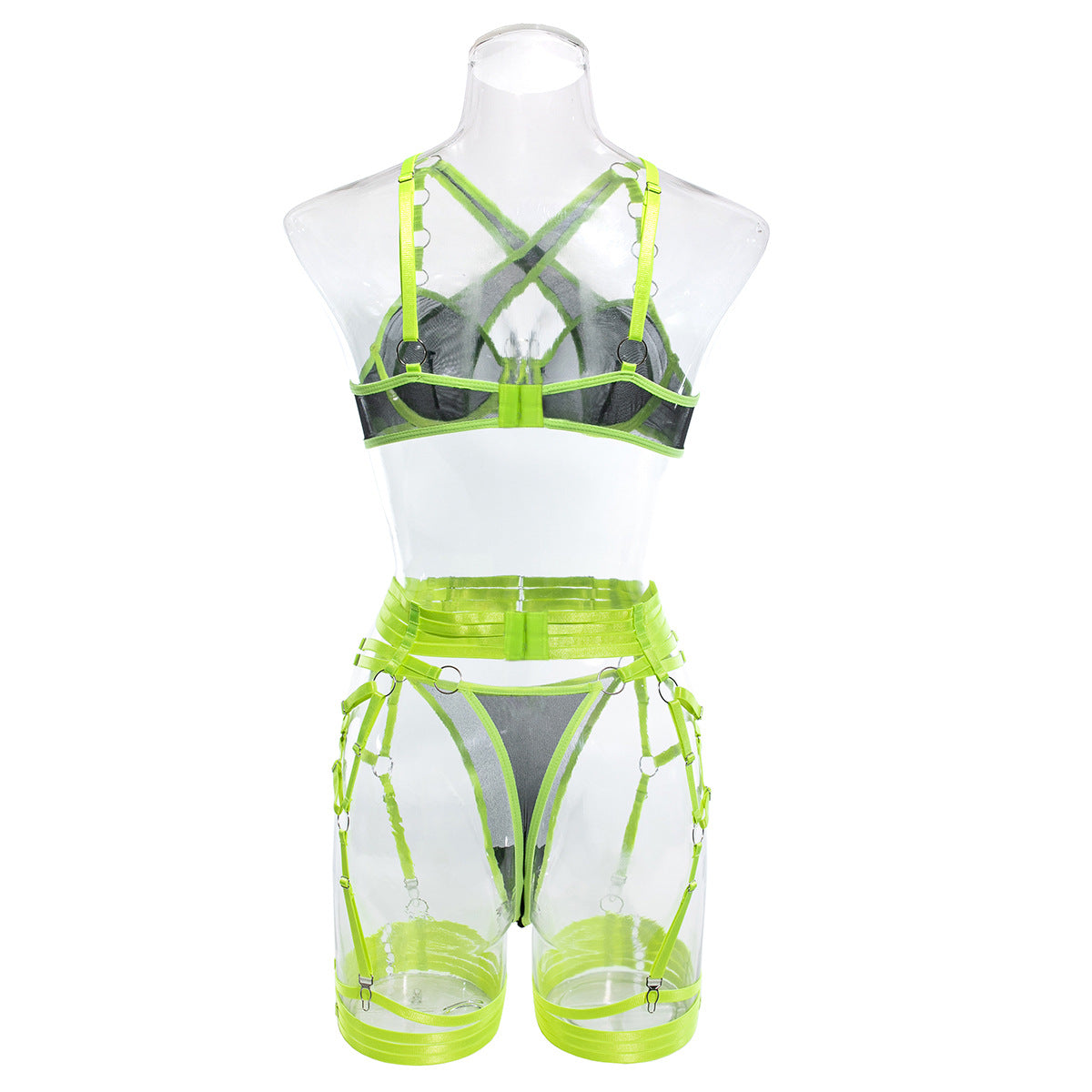 Modern Bra and Panties Set with Garter