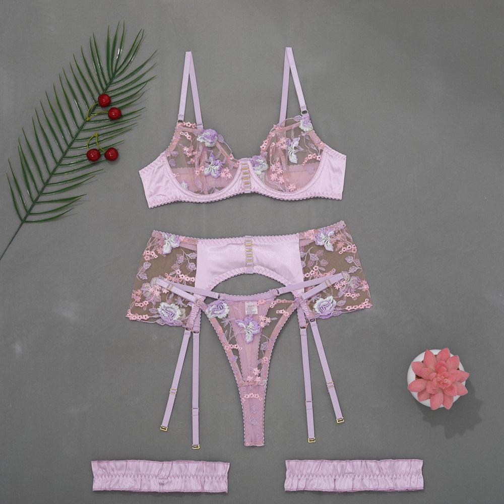 New Style Sexy Lingerie Women's Set with Floral Embroidery