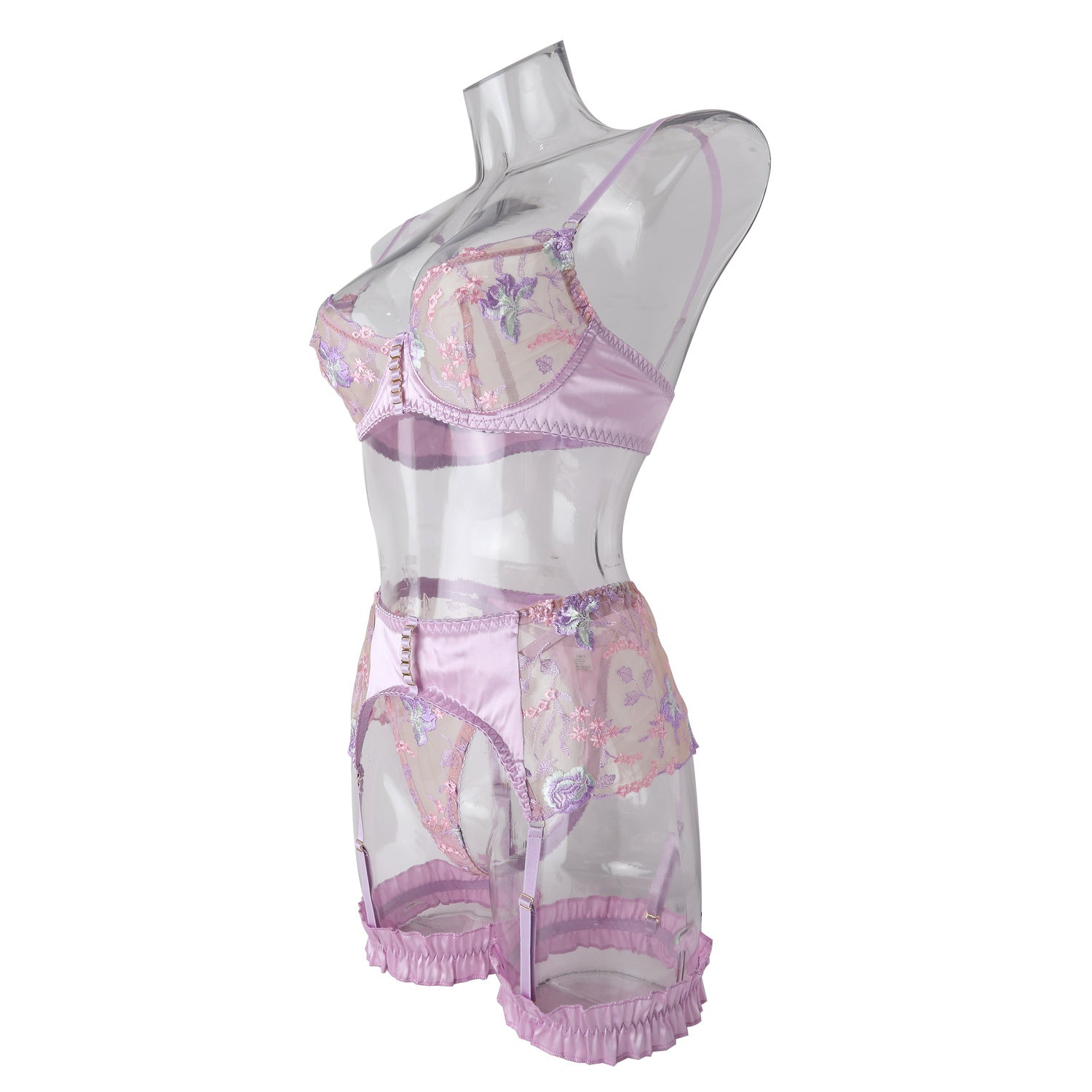 New Style Sexy Lingerie Women's Set with Floral Embroidery