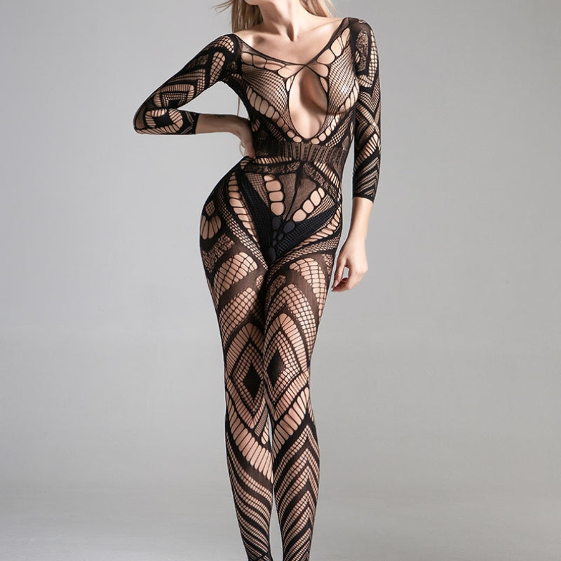 Open Body Stocking with Backless Design
