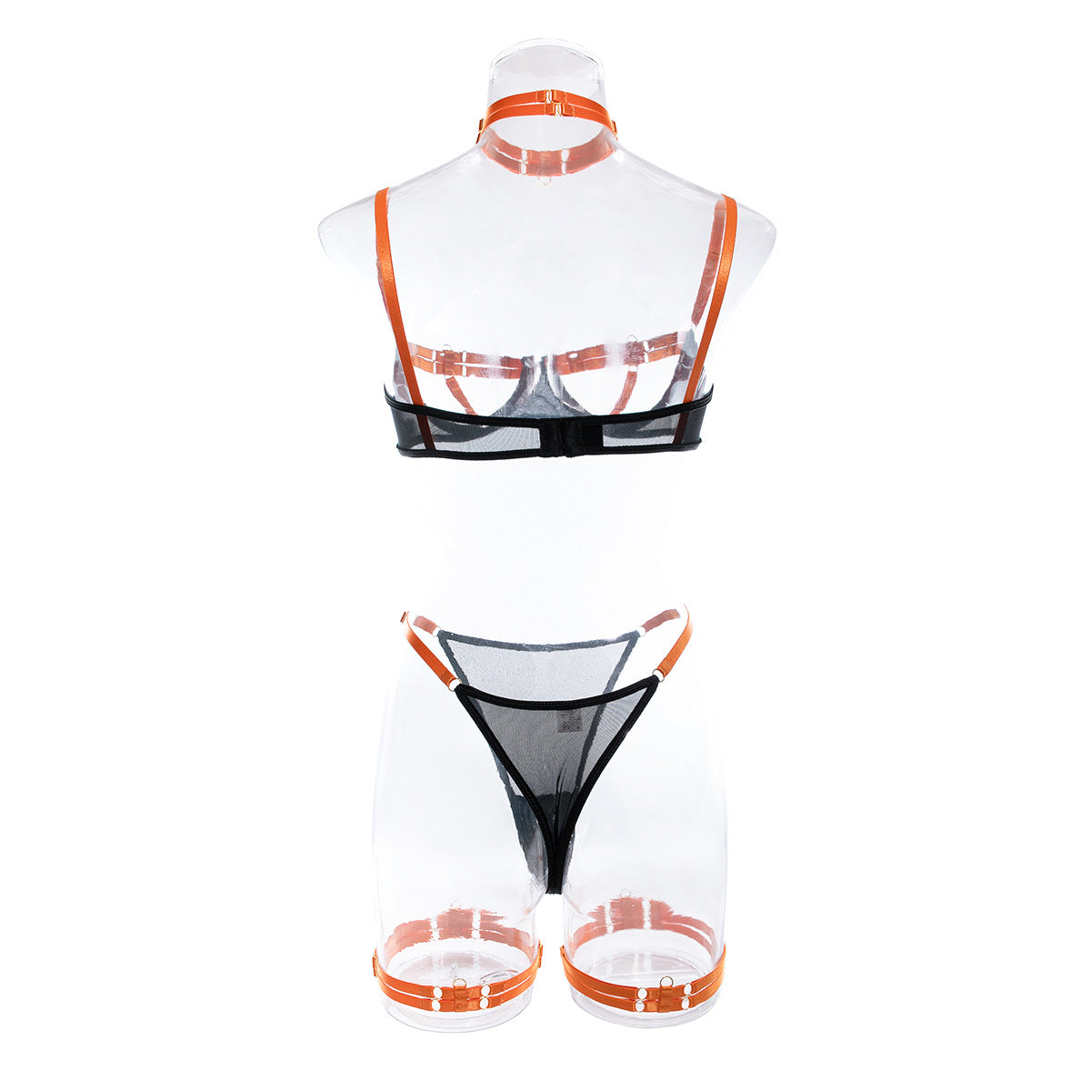 Sexy Open Bra Set with Hot Panty Design in Contrasting Colors