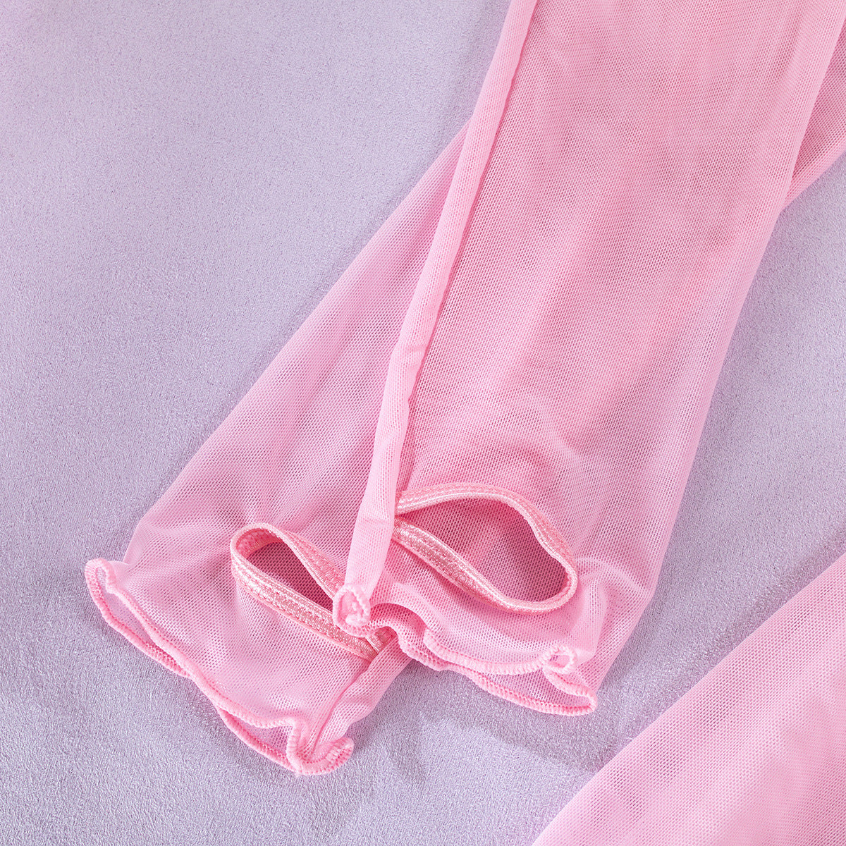 Pink Corset Top with Mesh Sleeves