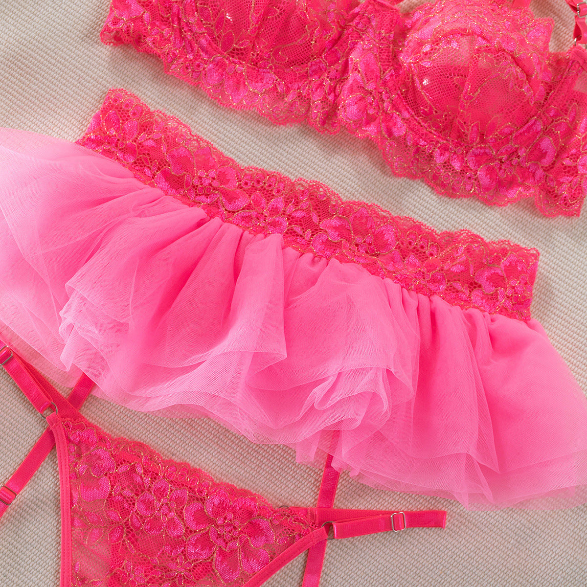 Floral Lace Underwire Lingerie Set