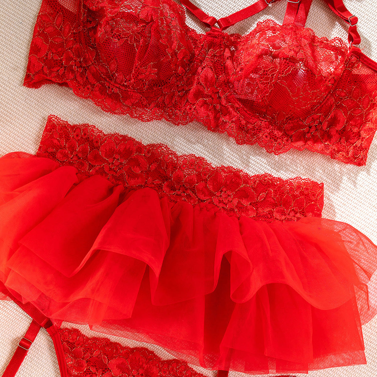 Floral Lace Underwire Lingerie Set