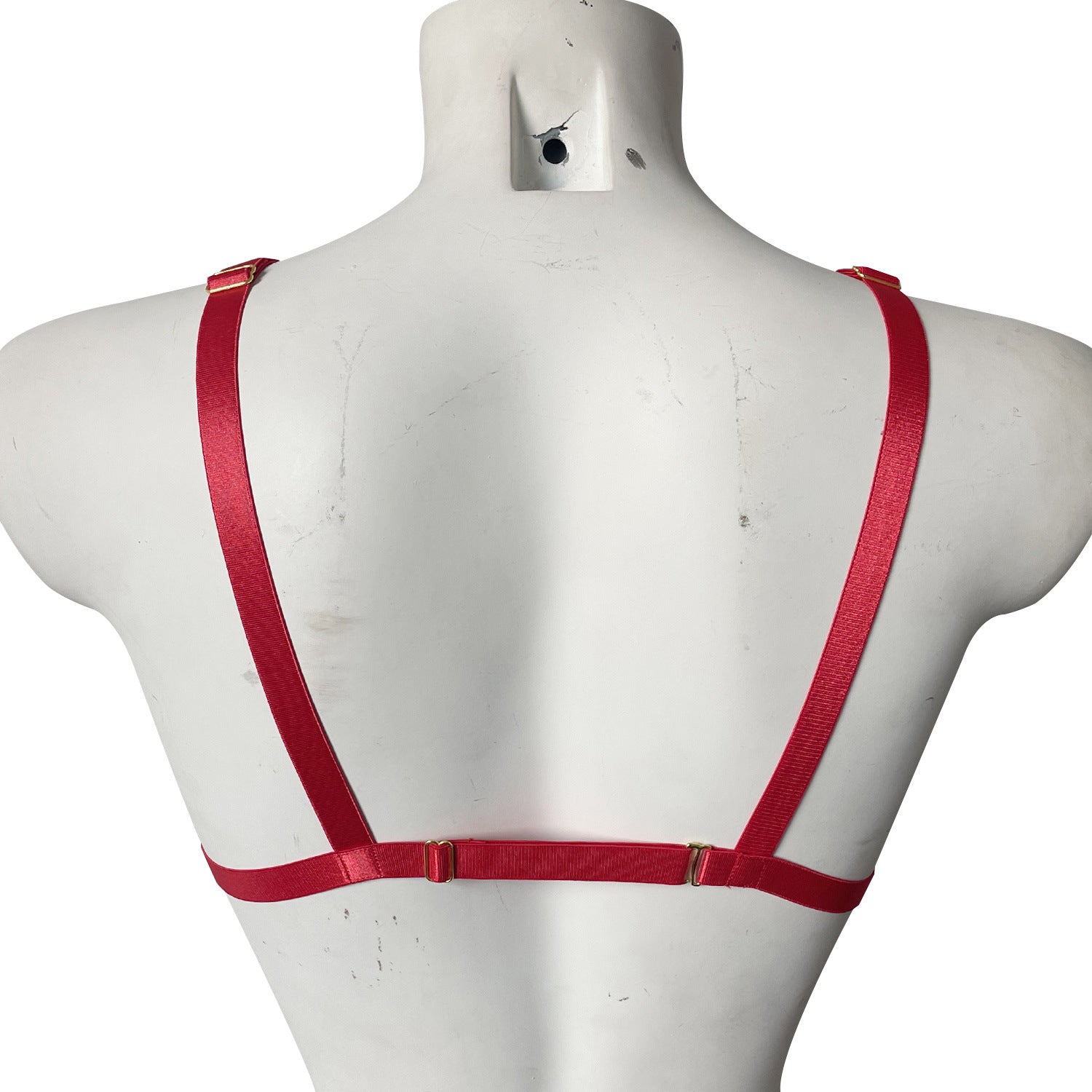 Red Harness Bralette with Sexy Cutouts