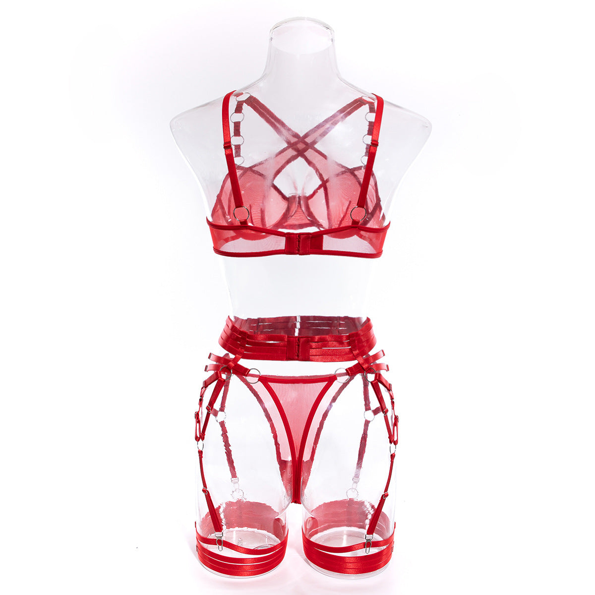 Modern Bra and Panties Set with Garter