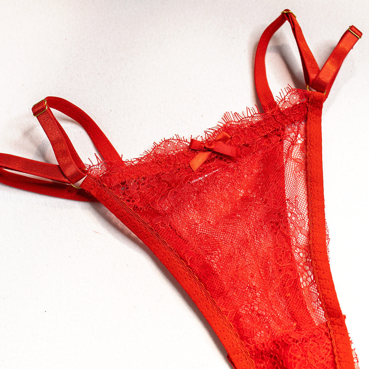 Sexy Lace Bra and Panties Set with Feather Details