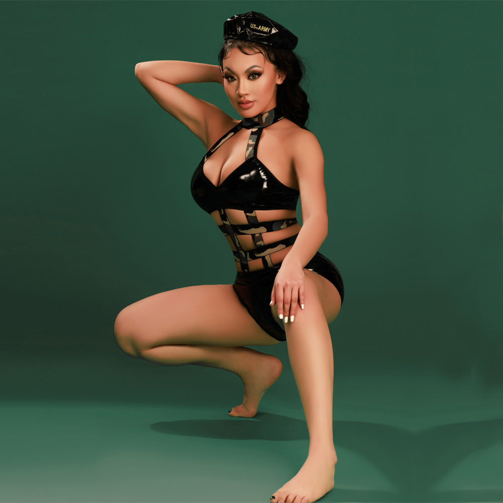 Sexy Military Instructor Uniform with Camouflage Belt