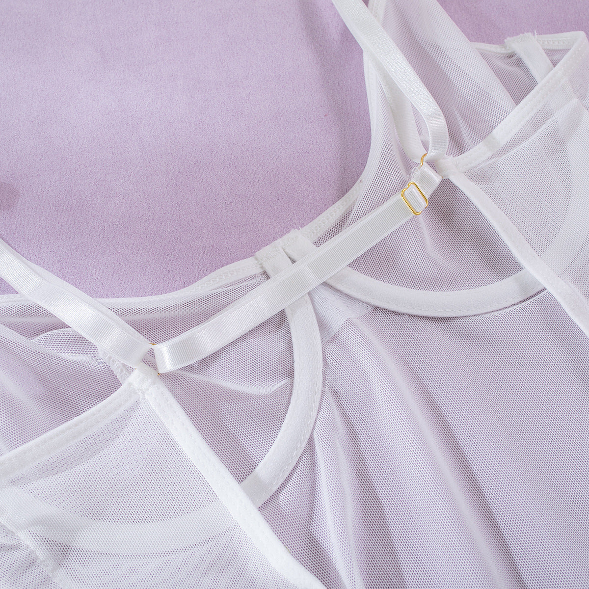 Sheer Mesh Chemise Set for Wedding Night