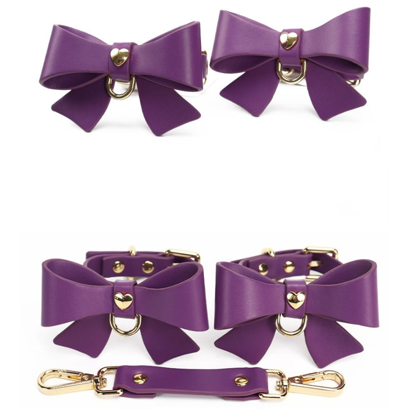 Solid Color Bondage Gear with Bow Decoration