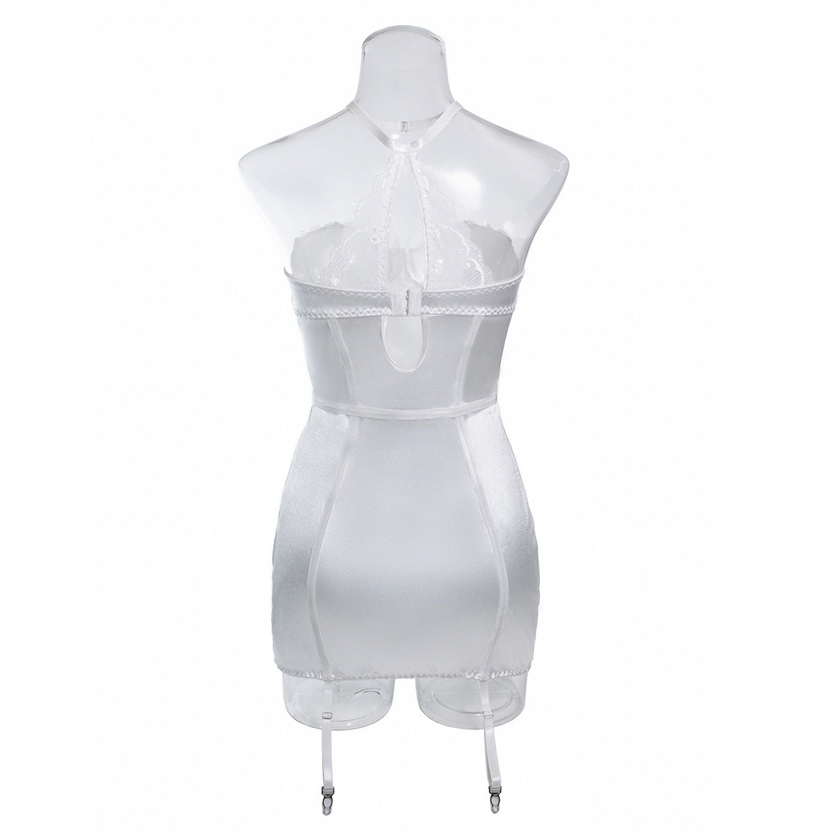 White Bridal Chemise with Sexy Lace Paneling