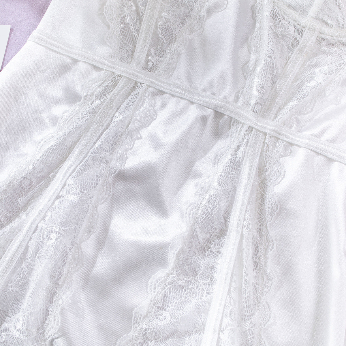 White Bridal Chemise with Sexy Lace Paneling
