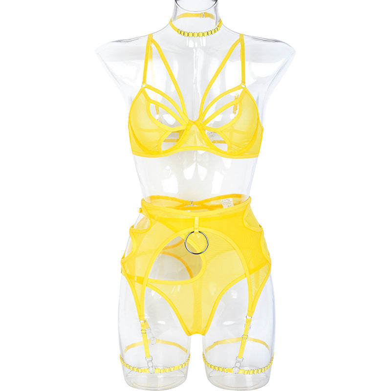 Sexy Net Bra and Panty Set with Butterfly Design