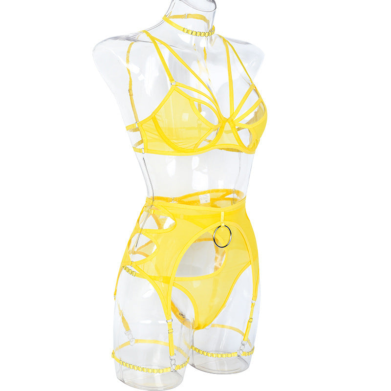 Sexy Net Bra and Panty Set with Butterfly Design