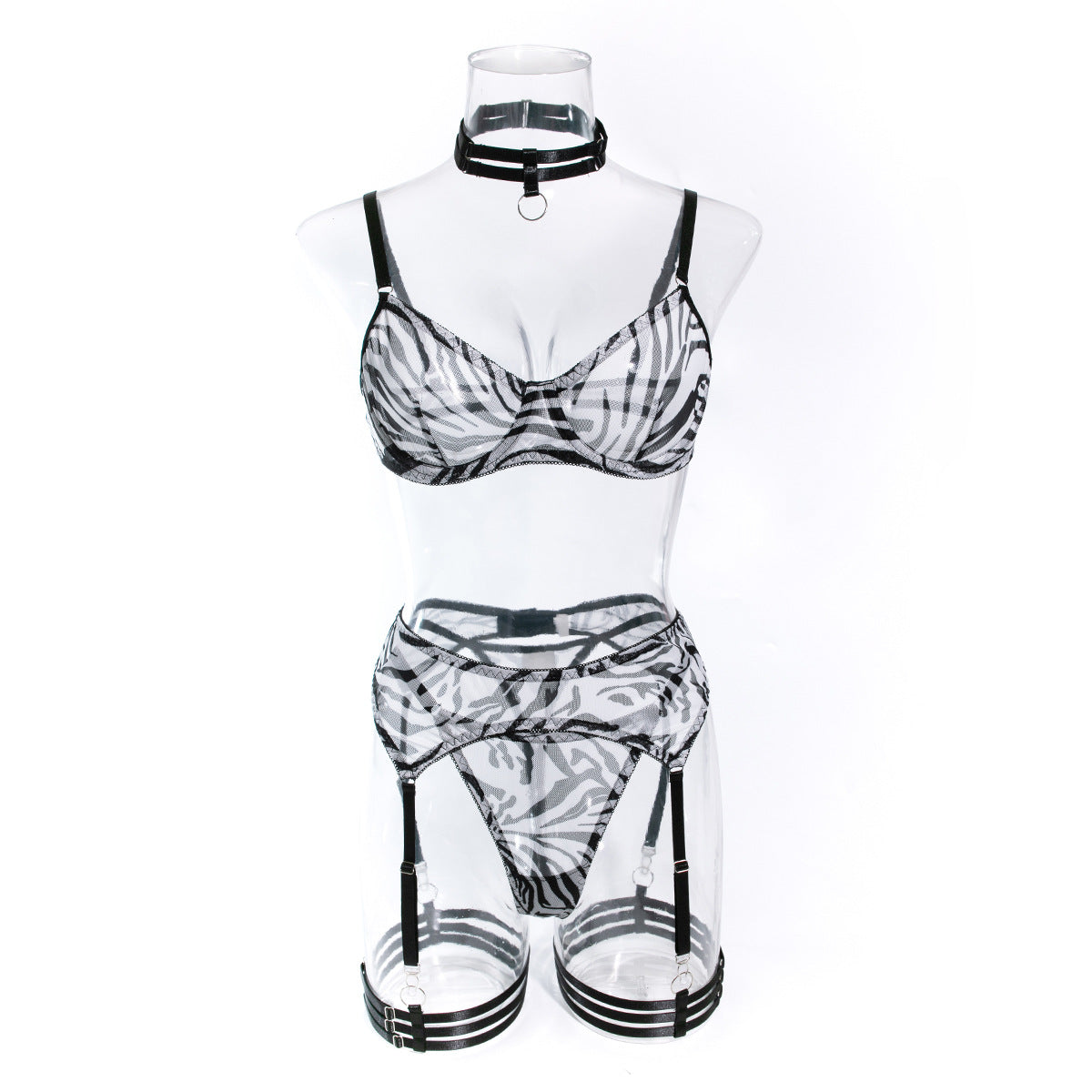 Zebra Bra and Panty Set with Matching Accessories