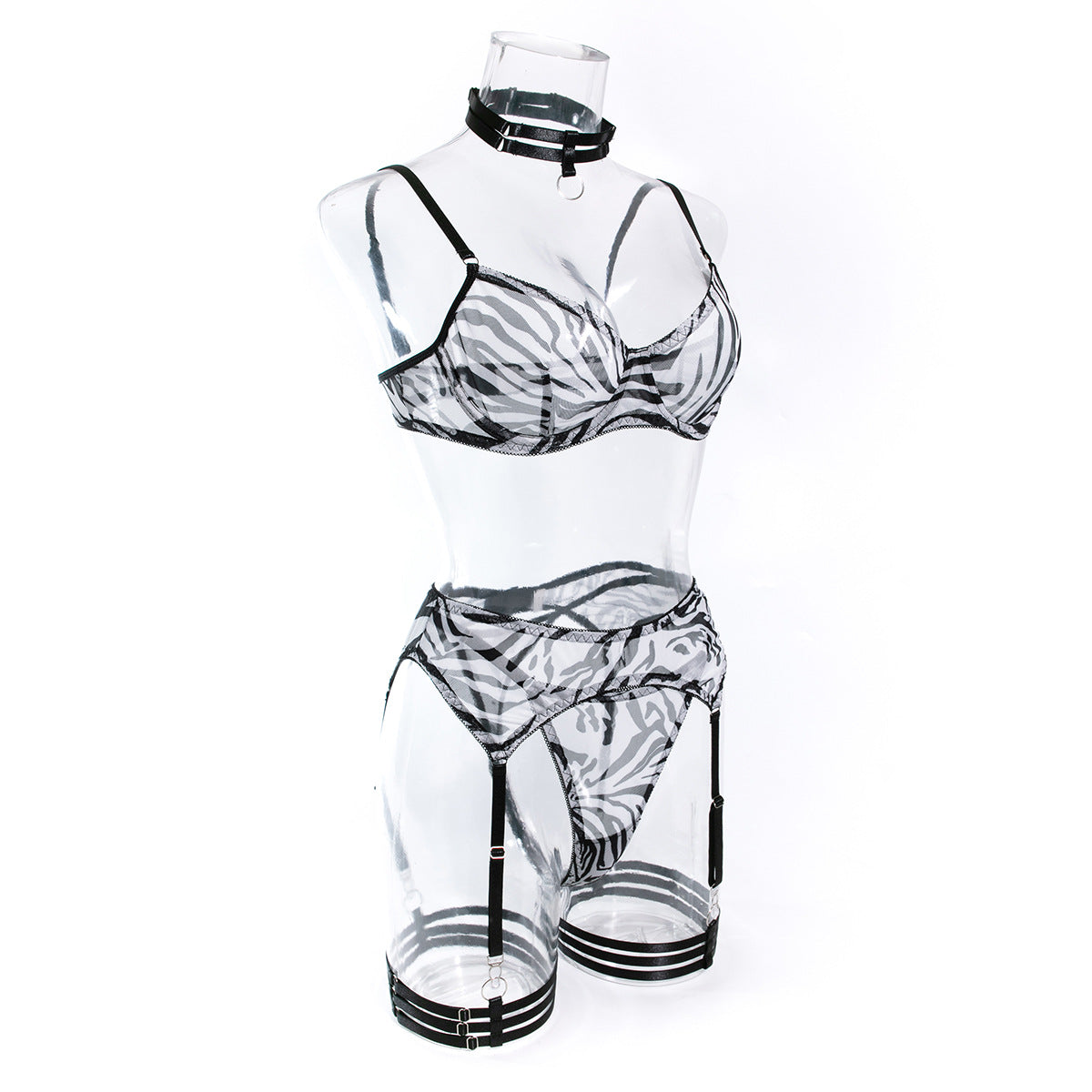 Zebra Bra and Panty Set with Matching Accessories
