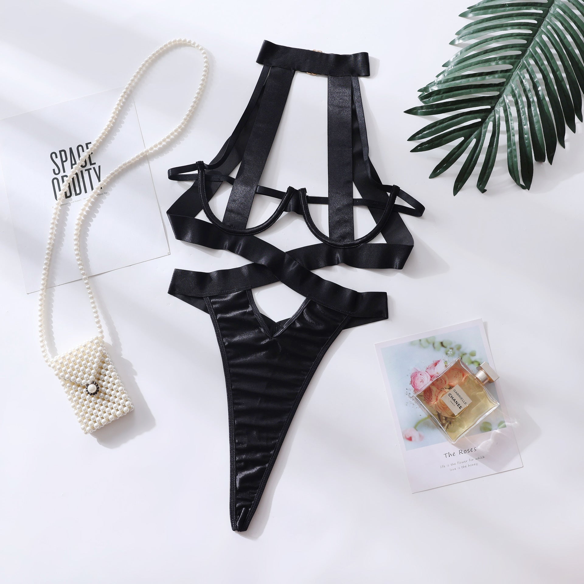 Spandex Female Bodysuit with Hollow Design