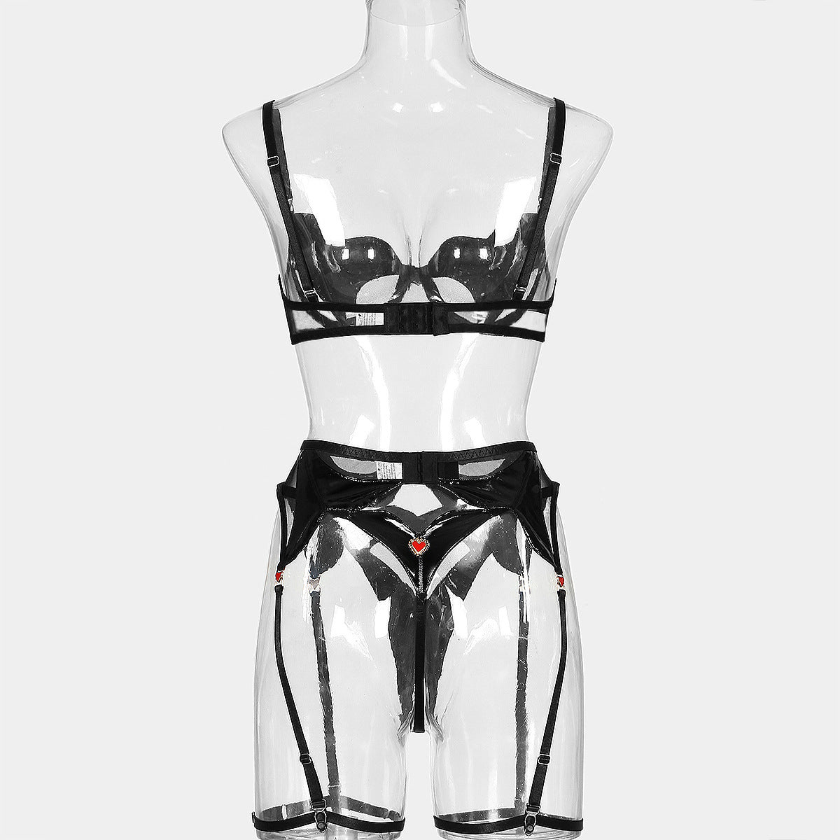 Elegant See-Through Sexy Suit with Love Pendant